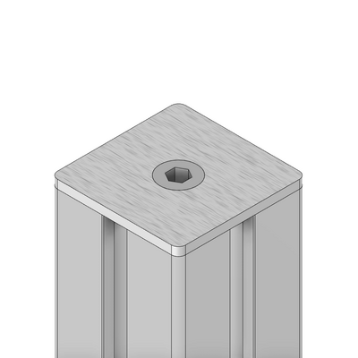 60-010-5 MODULAR SOLUTIONS ALUMINUM END CAP 45MM X 45MM W/HARDWARE